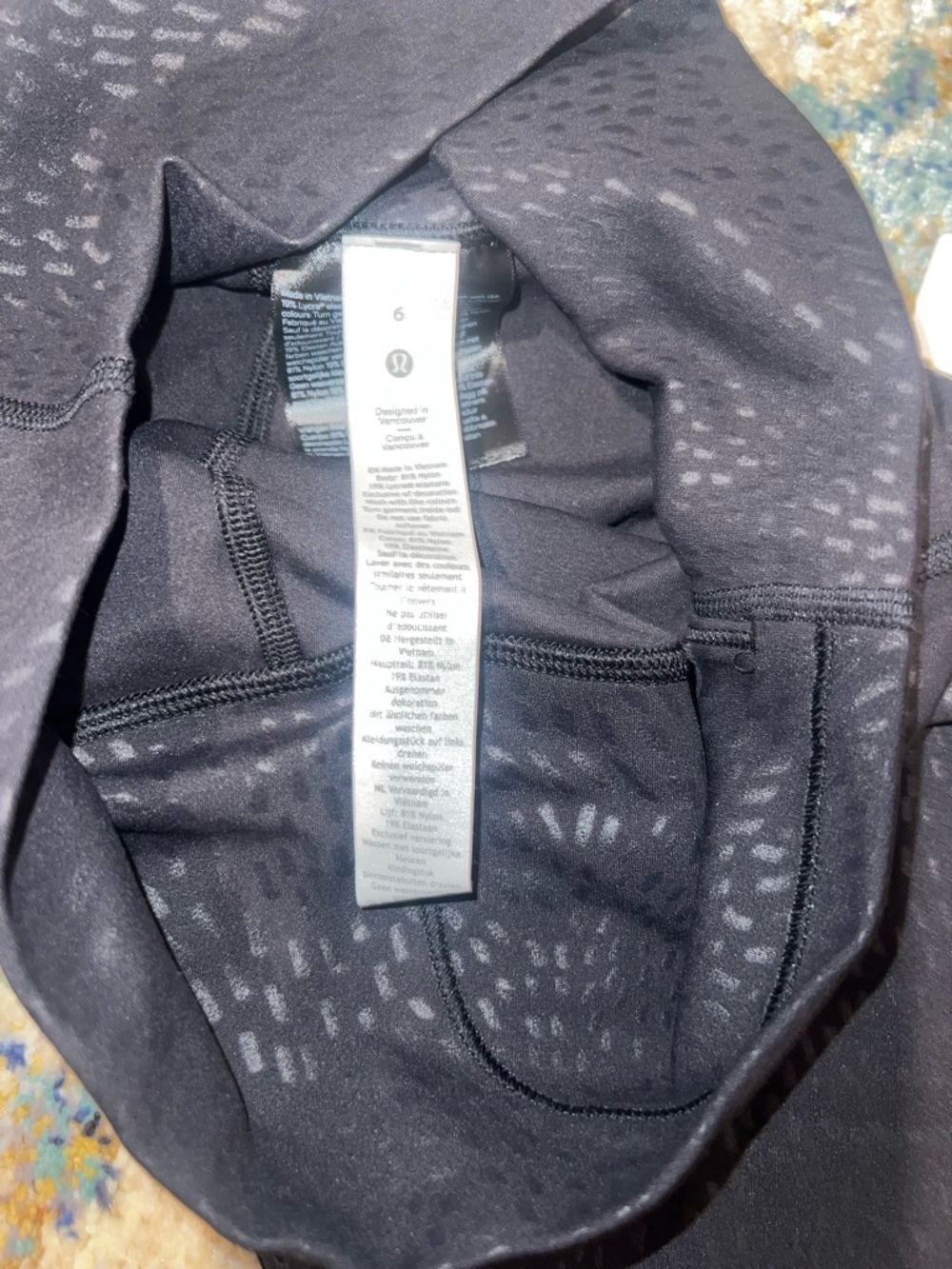 lululemon athletica Black Textured High-Rise Bike Shorts align - Picture 3 of 3
